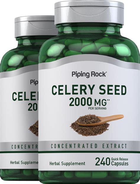 Celery Seed, 2000 mg (per serving), 240 Quick Release Capsules.